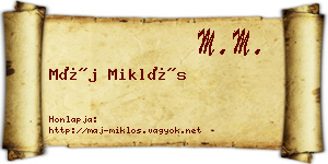 Máj Miklós névjegykártya