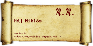 Máj Miklós névjegykártya