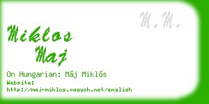 miklos maj business card