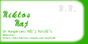 miklos maj business card